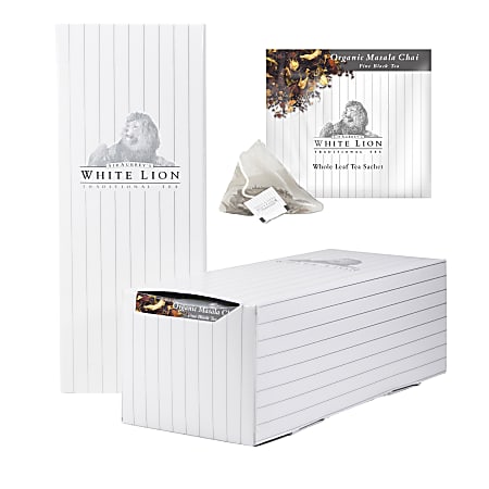 White Lion Tea Organic Masala Chai Tea, 8 Oz, Box Of 40 Sachets
