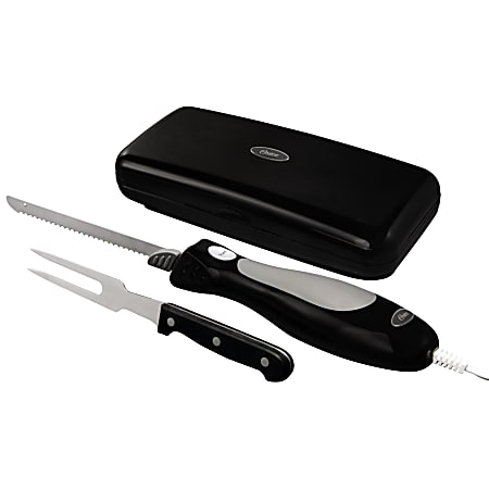 Oster Electric Knife With Carving Fork And Storage Case, Black/Silver
