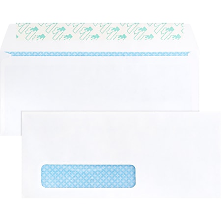 Business Source Security Tint Window Envelopes - Business - #10 - 9 1/2" Width x 4 1/8" Length - Peel & Seal - White - Wove - 500 / Box