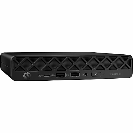 HP ProDesk 4 G1i Desktop Computer, Intel Core Ultra 5 235T, 32 GB, 512 GB PCI Express NVMe SSD, Mini PC, Jack Black, D32LQUTABA