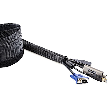 Floor Sleeve Cable Management, 2.5 X 0.5 Channel, 72 Long, Black