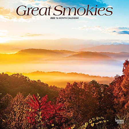 Brown Trout Monthly Regional Wall Calendar, 24" x 12", Great Smokies, January to December 2022, 9781975438784