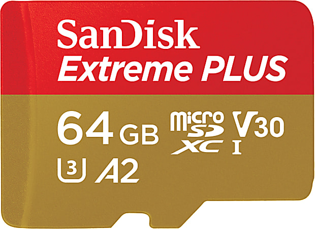 SanDisk® Extreme® PLUS microSDXC UHS-I Card With Adapter, 64GB