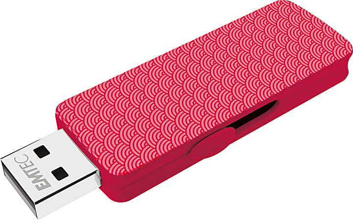 EMTEC Wallpaper USB 2.0 Flash Drive, 8GB, Red