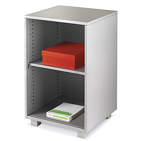 WorkPro® ModOffice™ Open Shelf Pedestal Cabinet, Gray