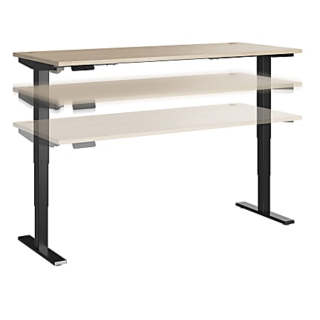 Move 40 Series by Bush Business Furniture 72"W Electric Height-Adjustable Standing Desk, Natural Elm/Black