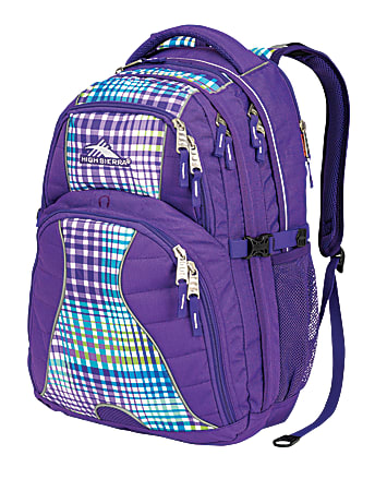 HIGH SIERRA® Swerve Backpack For 17” Laptops, Deep Purple Tea Party