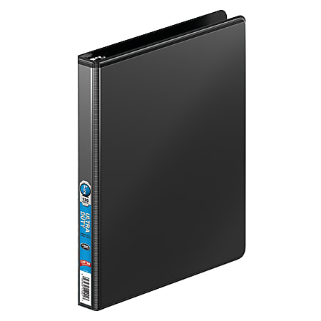 Wilson Jones® Ultra-Duty Single-Touch Locking View 3-Ring Binder, 1/2" Round Rings, 58% Recycled, Black