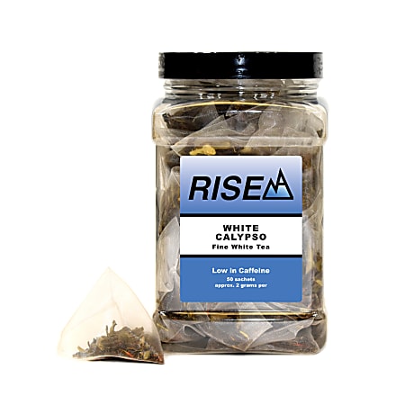 RISE NA White Tea, 8 Oz, Canister Of 50 Sachets