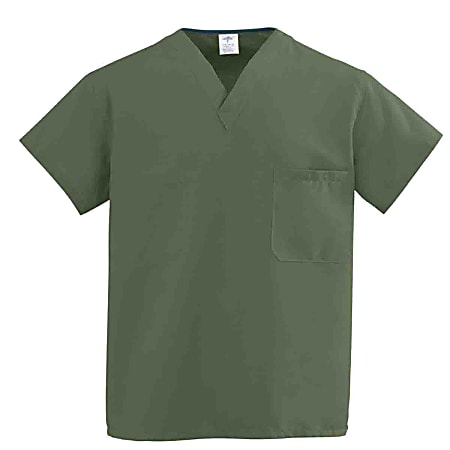 Medline ComfortEase™ 1-Pocket Reversible Unisex Scrub Top, 3X, White