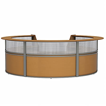 Linea Italia, Inc 142"W 5-Unit Curved Reception Desk, Maple