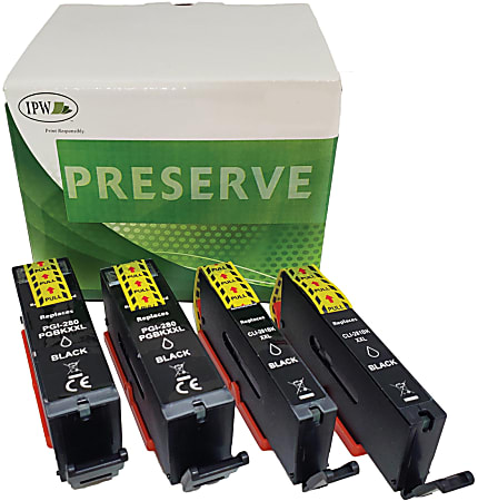 IPW Preserve Remanufactured Extra-High-Yield Black Ink Cartridge Replacement For Canon® 280XXL, 281XXL, Pack Of 4