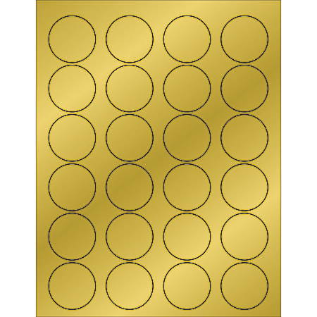 Office Depot® Brand Round Foil Laser Labels, LL216GD, 1 5/8", Gold, Case Of 2,400