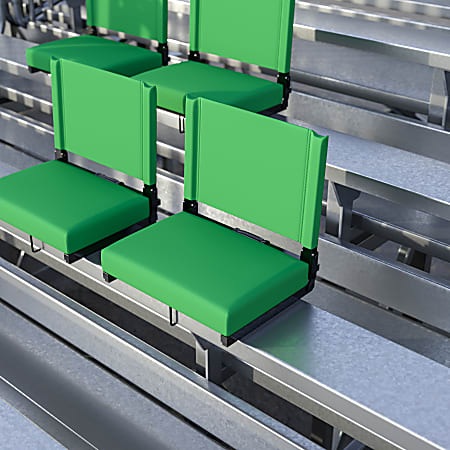 Flash Furniture Grandstand Comfort Seats, Bright Green/Black, Set