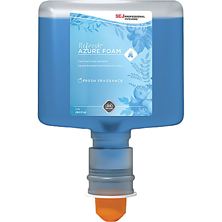 SC Johnson Fresh Apple Scent Foam Hand Soap - 40.6 fl oz (1200 mL) - Dirt Remover - Hand - Moisturizing - Blue - Anti-irritant, Non-drying - 3/Carton