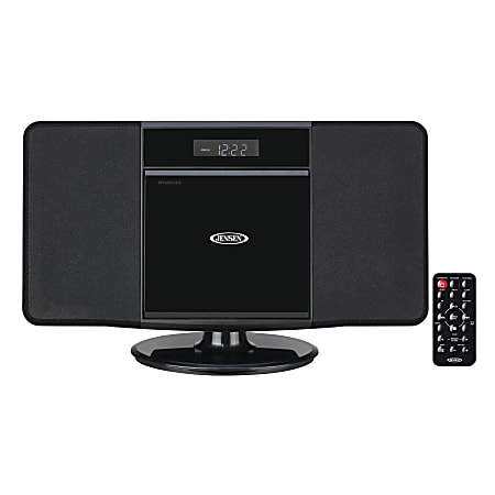 JENSEN Bluetooth JBS 300 Wall Mountable Music System With CD Player And  AMFM Radio 9.33 H x 14.84 W x 3.54 D Black - Office Depot