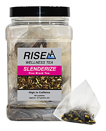 RISE NA Wellness Tea, Pu-erh, 8 Oz, Canister Of 50 Sachets