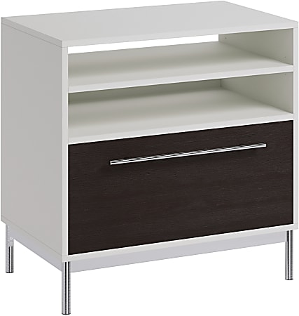 Sauder® Vista Key 30"W x 18-1/2"D Lateral File Cabinet With Open Shelving, Misted Elm/Pearled White