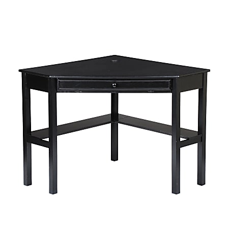 Southern Enterprises Corner Computer Desk, Black