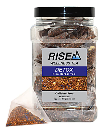 RISE NA Wellness Tea, Rooibos, 8 Oz, Canister Of 50 Sachets