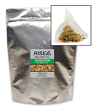 RISE NA Wellness Tea, Orange, Ginger And Peppermint, 8 Oz, Bag Of 200 Sachets