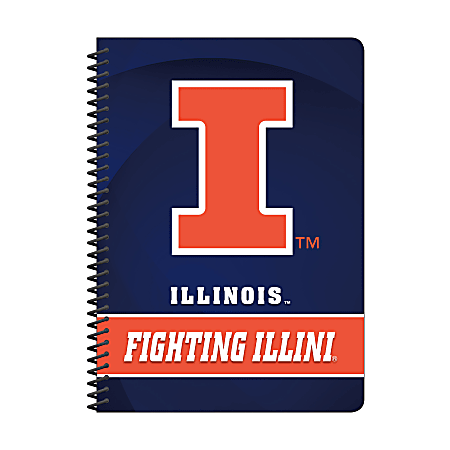 Markings by C.R. Gibson® Notebook, 5" x 7", 1 Subject, College Ruled, 160 Pages (80 Sheets), Illinois Fighting Illini Classic 1