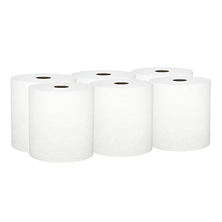 Kleenex® Universal Hard Roll Paper Towels (50606), 1.75" Core, with Premium Absorbency Pockets™, White, (600'/Roll, 6 Rolls/Case, 3,600'/Case)