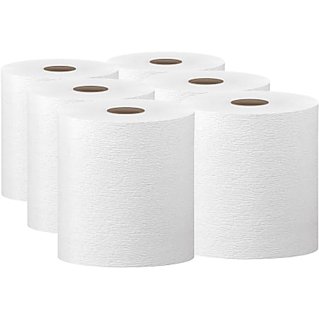 Kleenex® Professional™ 1-Ply Paper Towels, 50% Recycled, 600' Per Roll, Pack Of 6