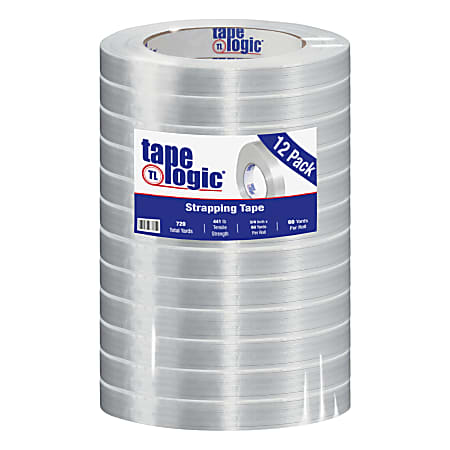 Tape Logic® 1550 Strapping Tape, 3" Core, 0.75" x 60 Yd., Clear, Case Of 12