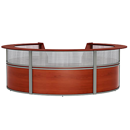 Linea Italia, Inc 142"W 5-Unit Curved Reception Desk, Cherry