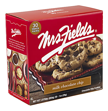 Mrs. Fields Milk Chocolate Chip Cookies, 1 Oz, Pack Of 30 Cookies