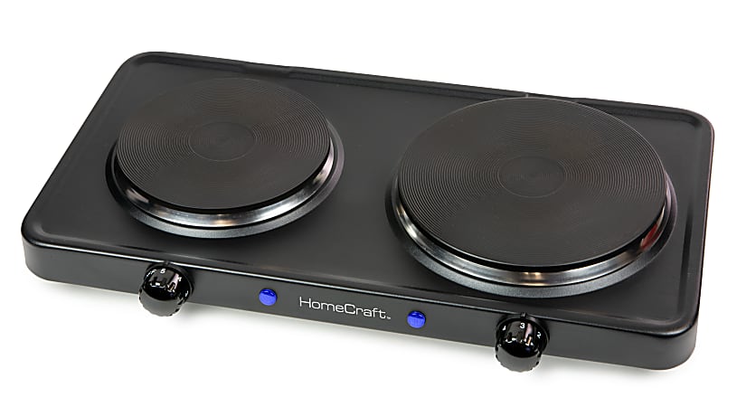 Nostalgia Electrics HomeCraft Double-Burner Hot Plate, Black