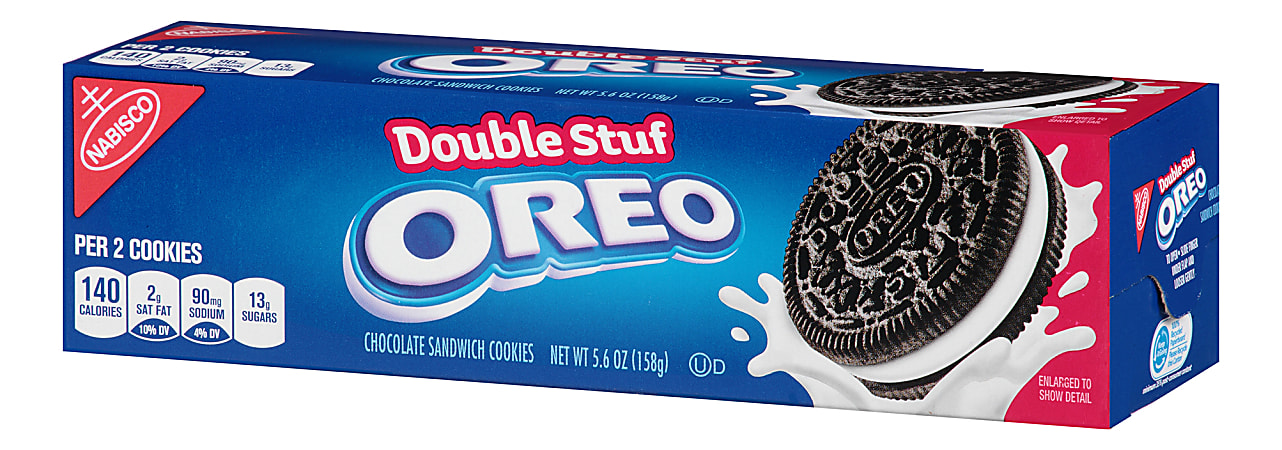 Oreo Double Stuff Chocolate Sandwich Cookies 5 6 Oz Pack Of 12 Cookies Office Depot