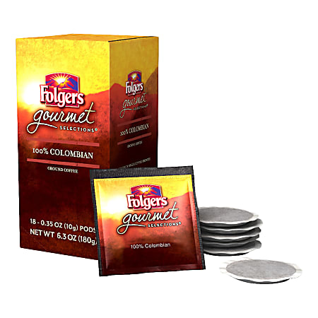 Folgers® Gourmet Selections Single-Serve Coffee Pods, Colombian, Carton Of 18