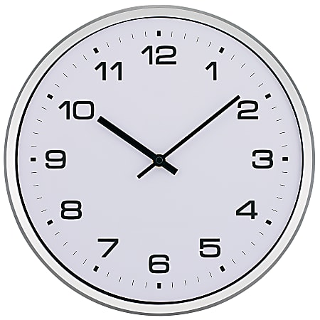 TEMPUS 13" Slim-Profile Wall Clock, Silver