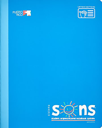 SONS System Journal-Style Notebooks, 9-3/4" x 7-1/2", 1 Subject, Primary Rule, 200 Sheets, Blue