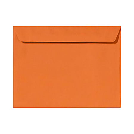 LUX Booklet 9" x 12" Envelopes, Gummed Seal, Mandarin Orange, Pack Of 50