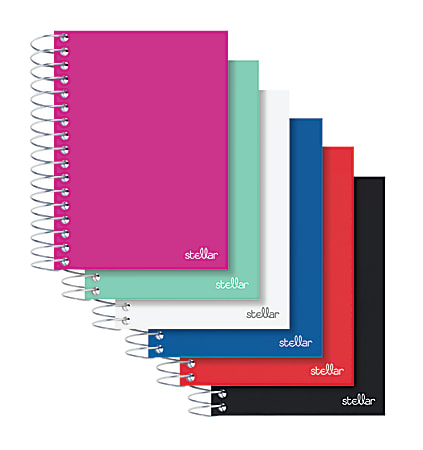 Office Depot® Brand Spiral Poly Notebook, 5 1/2" x 3 1/2", Wide Ruled, 100 Sheets, Assorted Colors (No Color Choice)