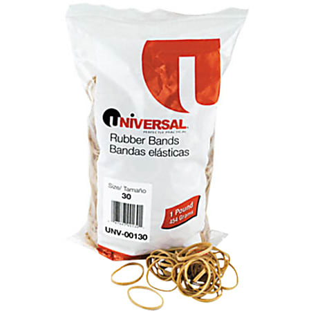 Universal Rubber Bands, Size 64, 0.04 Gauge, Beige, 1 lb Bag, 320/Pack OfficeSu