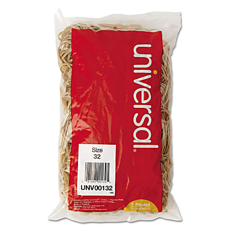 Universal Boxed Rubber Band - Size: #32 - 3" Length x 0.12" Width - 12lb/in - 740 / Box - Rubber - Beige