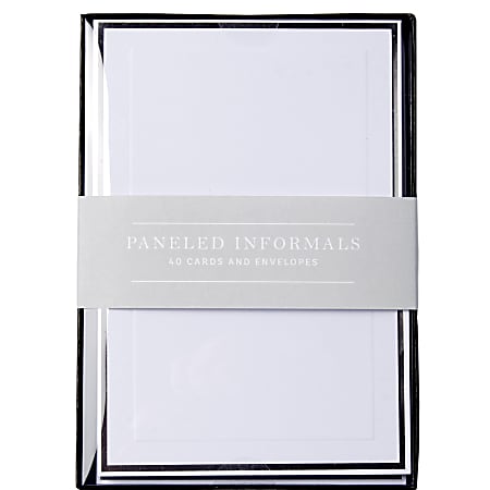 Sincerely A Collection by C.R. Gibson® Paneled Informal Notes, 3 1/2" x 4 7/8", White, Pack Of 40