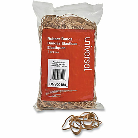 Universal Standard Rubber Bands, Size: #54, Assorted, Elastic, Rubber, Beige, 1 Pack, 00154