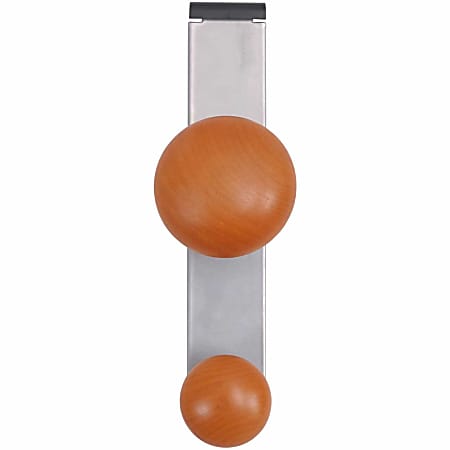 ALBA Garment Holder, Double-Peg, Chrome/Brown