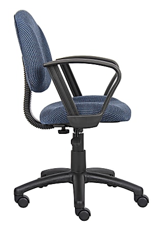 Boss Office Products Fabric Deluxe Posture Task Chair With Loop Arms  BlueBlack - Office Depot