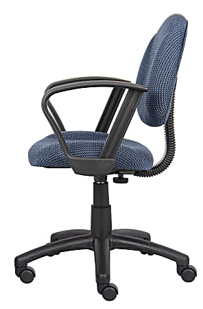 Boss Office Products Fabric Deluxe Posture Task Chair With Loop Arms  BlueBlack - Office Depot