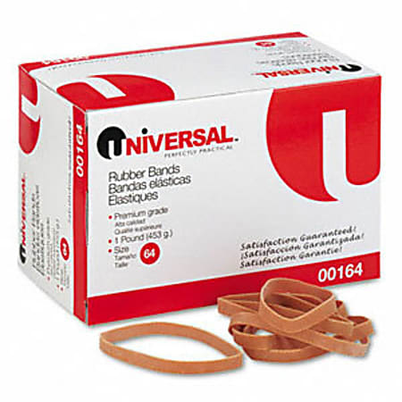 Universal Boxed Rubber Band - Size: #64 - 3.5" Length x 0.25" Width - 12lb/in - 350 / Box - Rubber - Beige