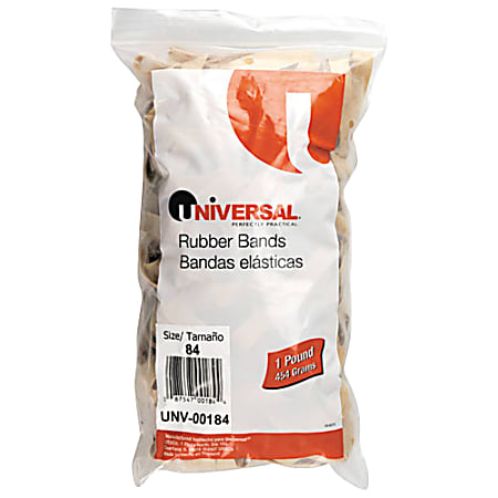 Universal Rubber Band - Size: #84 - 3.5" Length x 0.5" Width x 41.6 mil Thickness - 12 lb/in - Rubber - Beige - 155 / Pack