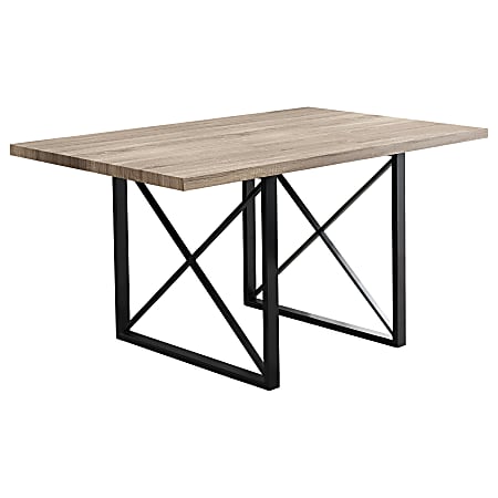 Monarch Specialties Emma Dining Table, 30"H x 60"W x 36"D, Dark Taupe