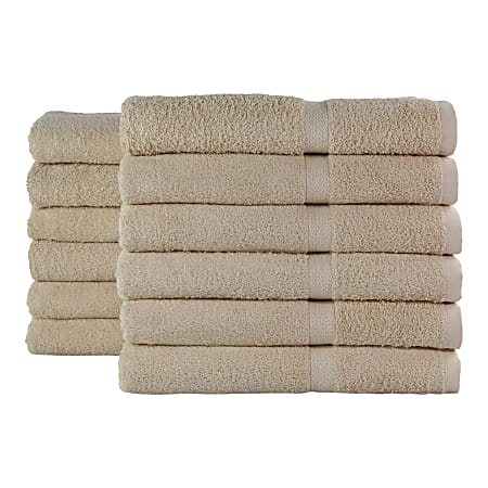 1888 Mills Crown Touch XL Bath Towels, 27” x 54”, Beige, Pack Of 36 Towels
