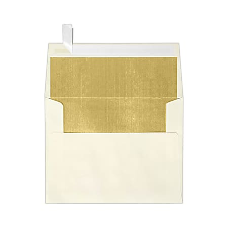 LUX Invitation Envelopes, A2, Peel & Press Closure, Gold/Natural, Pack Of 500